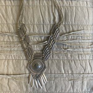 Silver and stone western inspired necklace